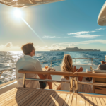 Guests enjoying the freedom to explore the scenic coastline at their own pace by yacht